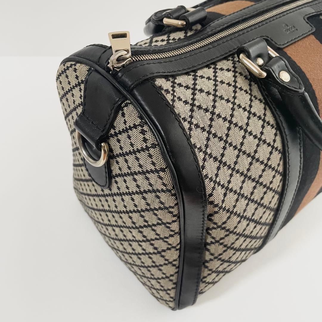 【美品】グッチ 2way ボストンバッグ ディアマンテ キャンバス×レザー