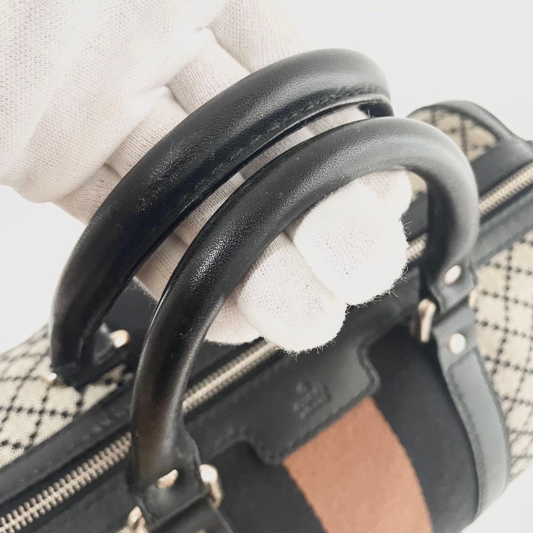 【美品】グッチ 2way ボストンバッグ ディアマンテ キャンバス×レザー