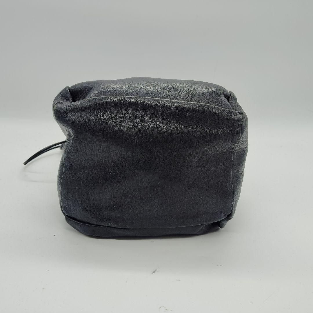 良品 ジルサンダー ドローストリング リバーシブル ショルダー 巾着 黒 レザー
