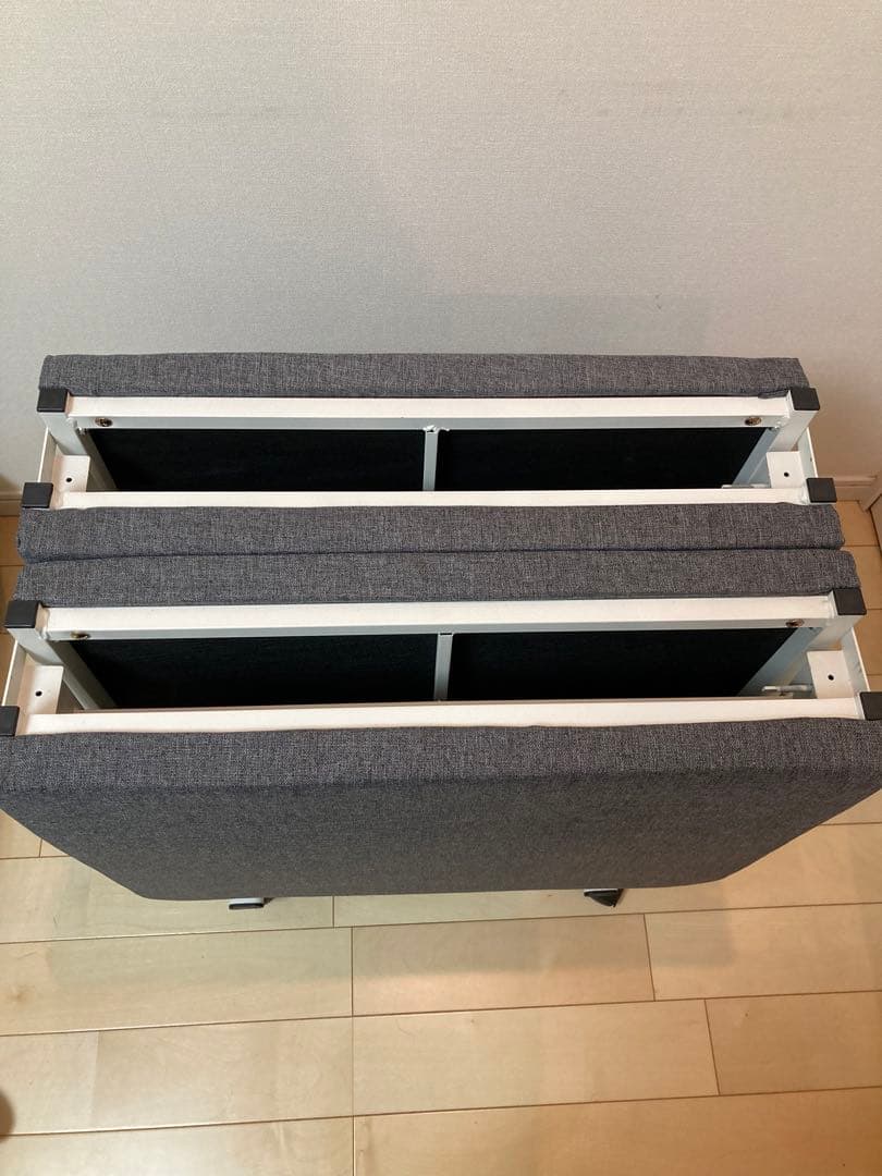 折りたたみベッド グレー キャスター付き