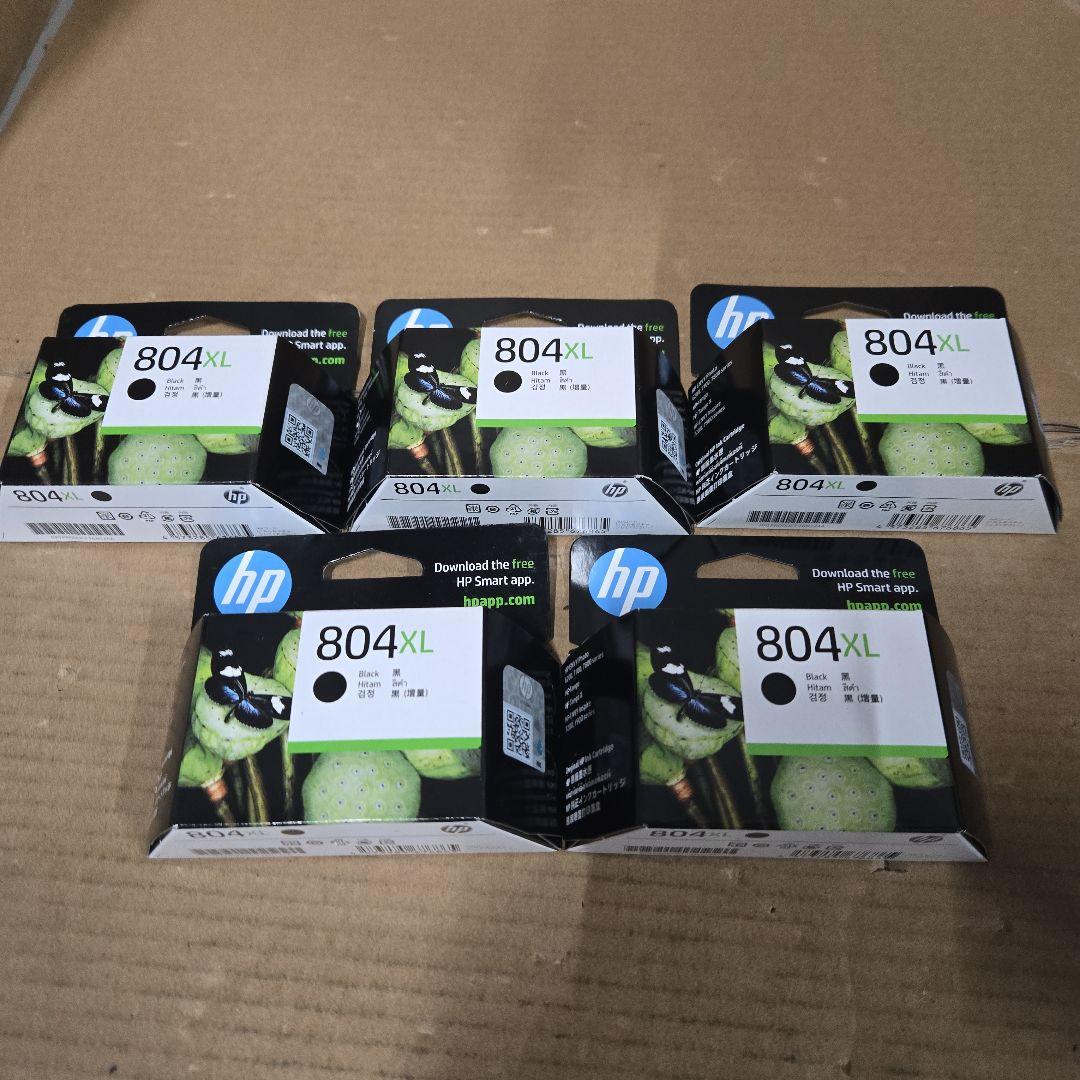 HP 純正 インクカートリッジ HP 804XL 黒 T6N12AA　5点セット
