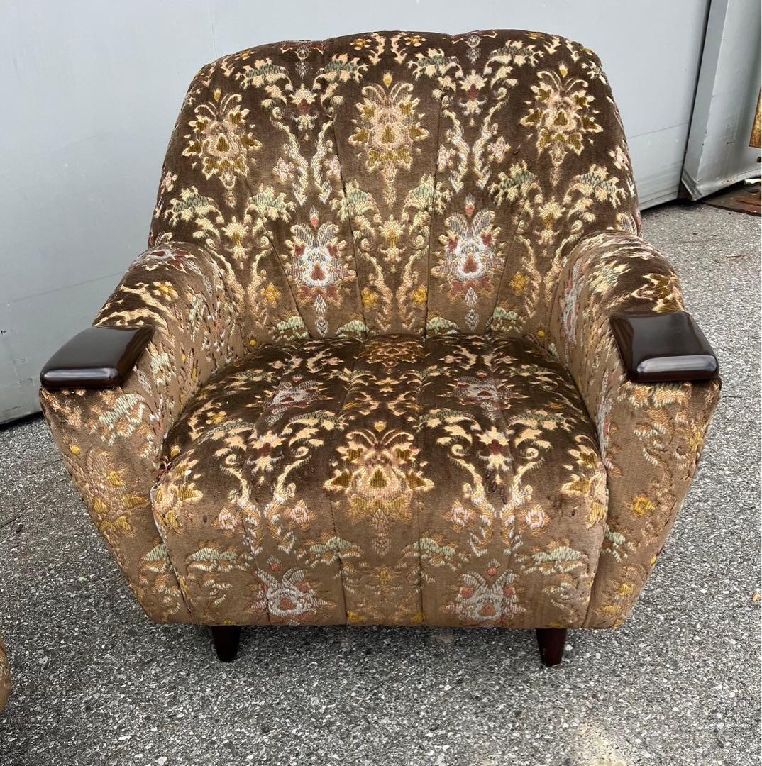 一人用ソファ　二脚　昭和レトロ