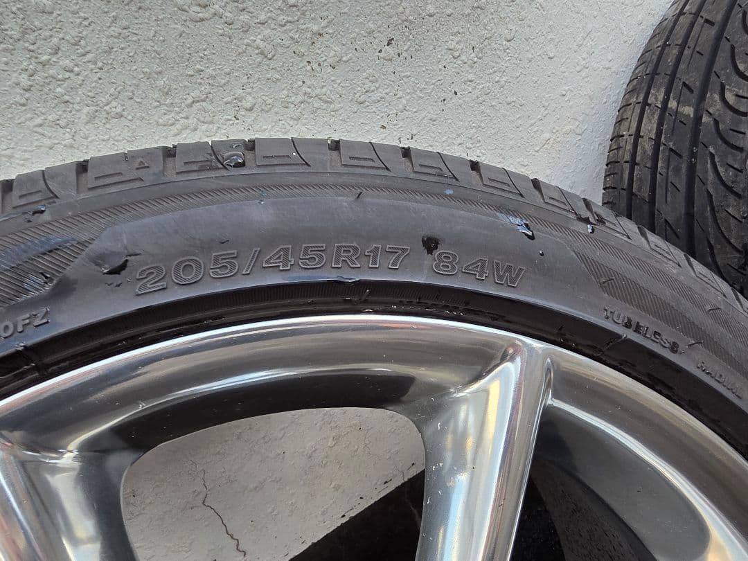 17インチ ホイールセット 205/45r17 4h pcd100