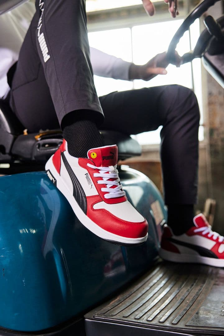 プーマ安全靴#64.208 25.5cmフロントコート　レッドロー