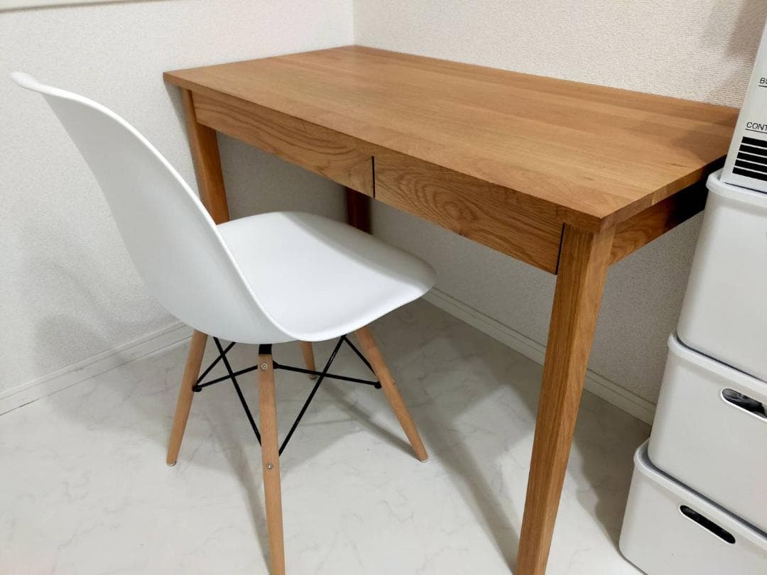 無印良品 MUJI 木製デスク オーク材 引出付 幅１４０ｃｍ 直接引取歓迎