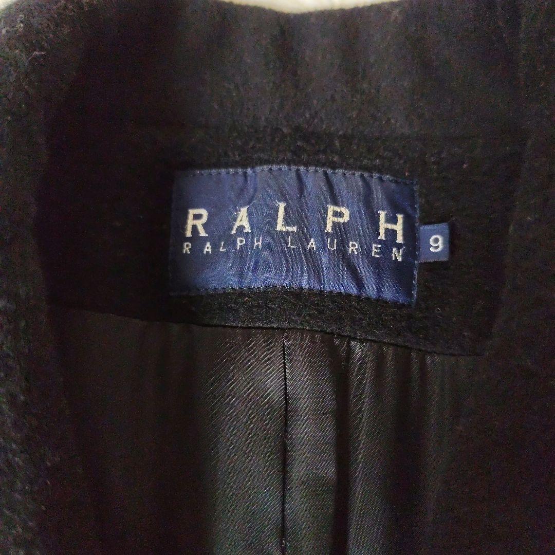 【美品】ラルフローレン　ダブルブレスト　ウールコート　9号　ブラック