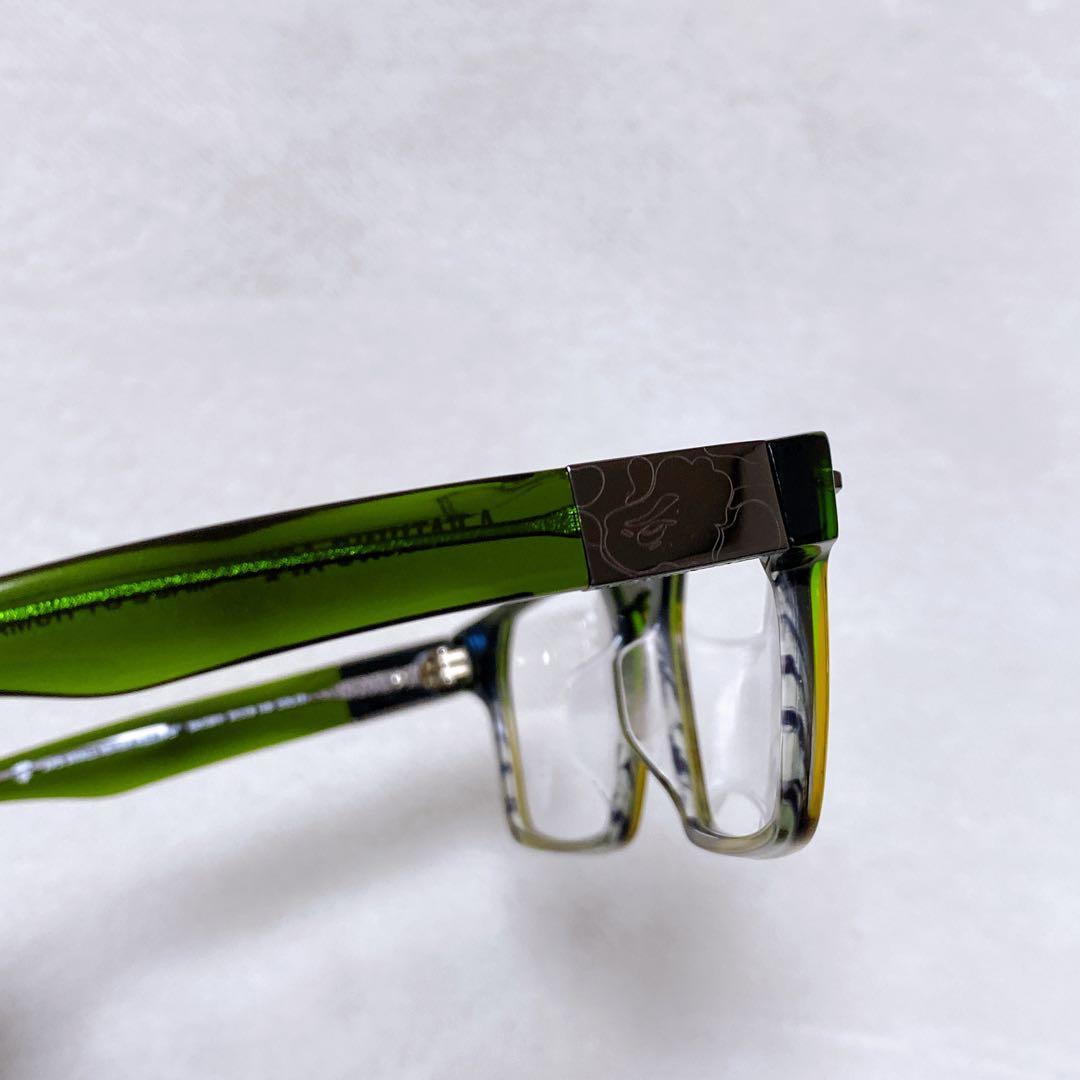 希少　A BATHING APE エイプ　伊達メガネ　サングラス　グリーン　ロゴ