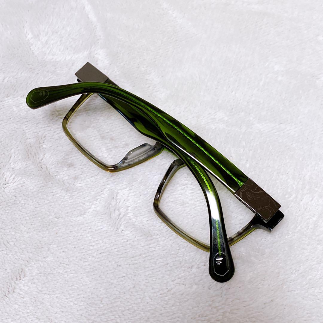 希少　A BATHING APE エイプ　伊達メガネ　サングラス　グリーン　ロゴ