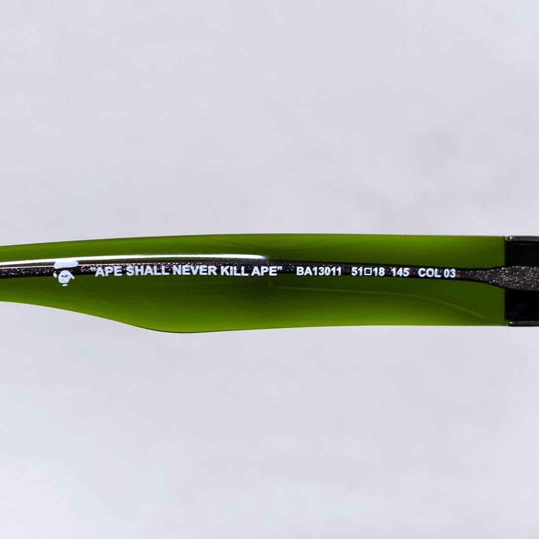 希少　A BATHING APE エイプ　伊達メガネ　サングラス　グリーン　ロゴ