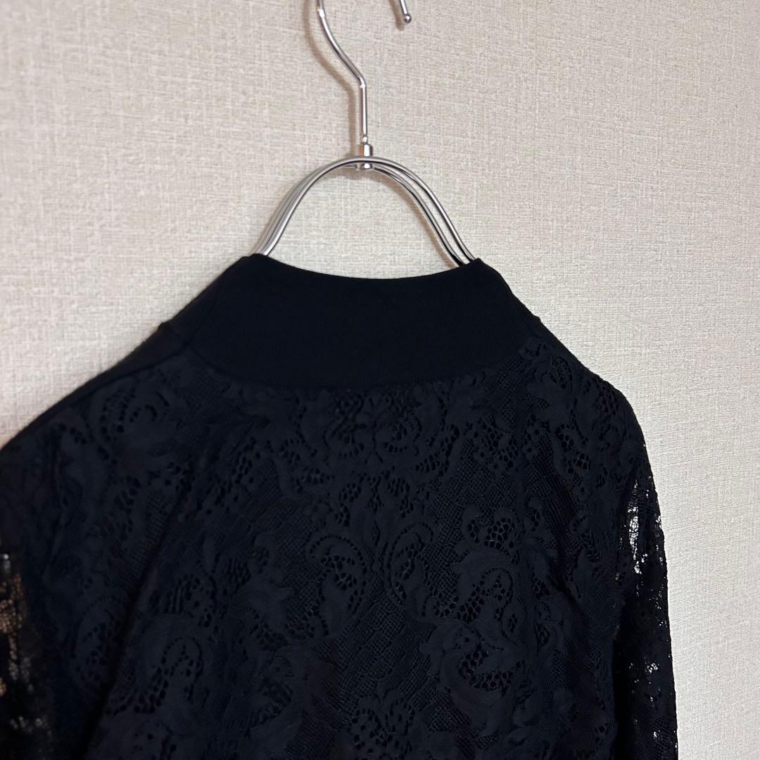 ピンキー&ダイアン 袖レース ハイネック ニットワンピース ドレス お呼ばれ