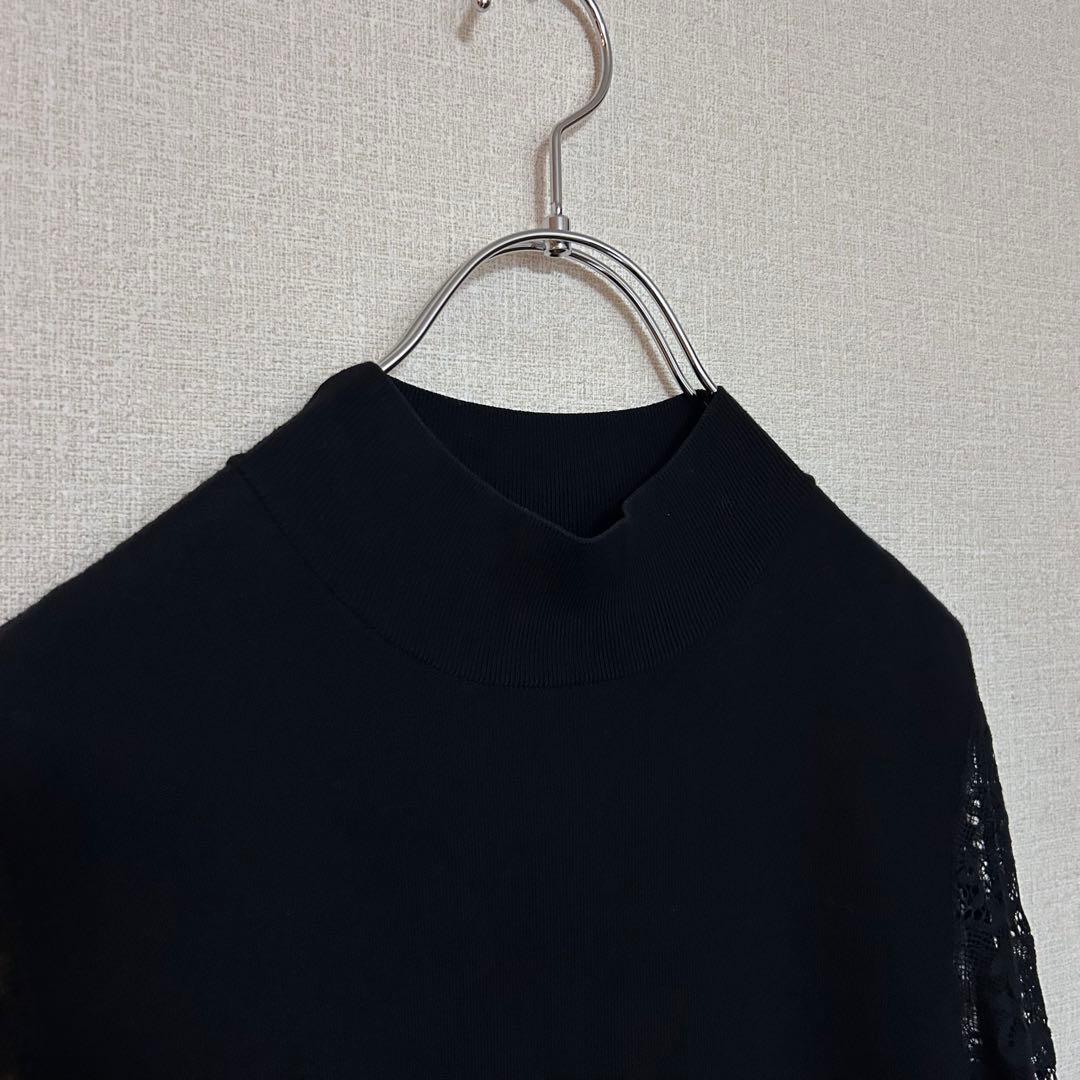 ピンキー&ダイアン 袖レース ハイネック ニットワンピース ドレス お呼ばれ