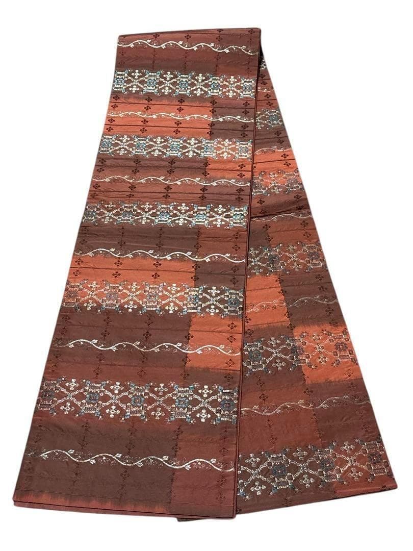 A20 新品　全通袋帯　紬　銀糸　フォーマル　着物　正絹