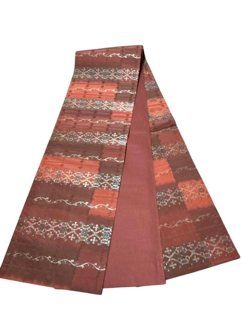 A20 新品　全通袋帯　紬　銀糸　フォーマル　着物　正絹