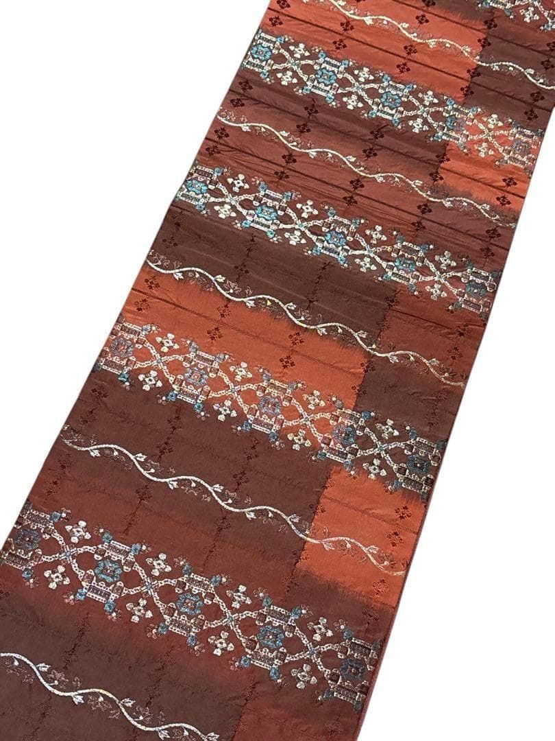 A20 新品　全通袋帯　紬　銀糸　フォーマル　着物　正絹