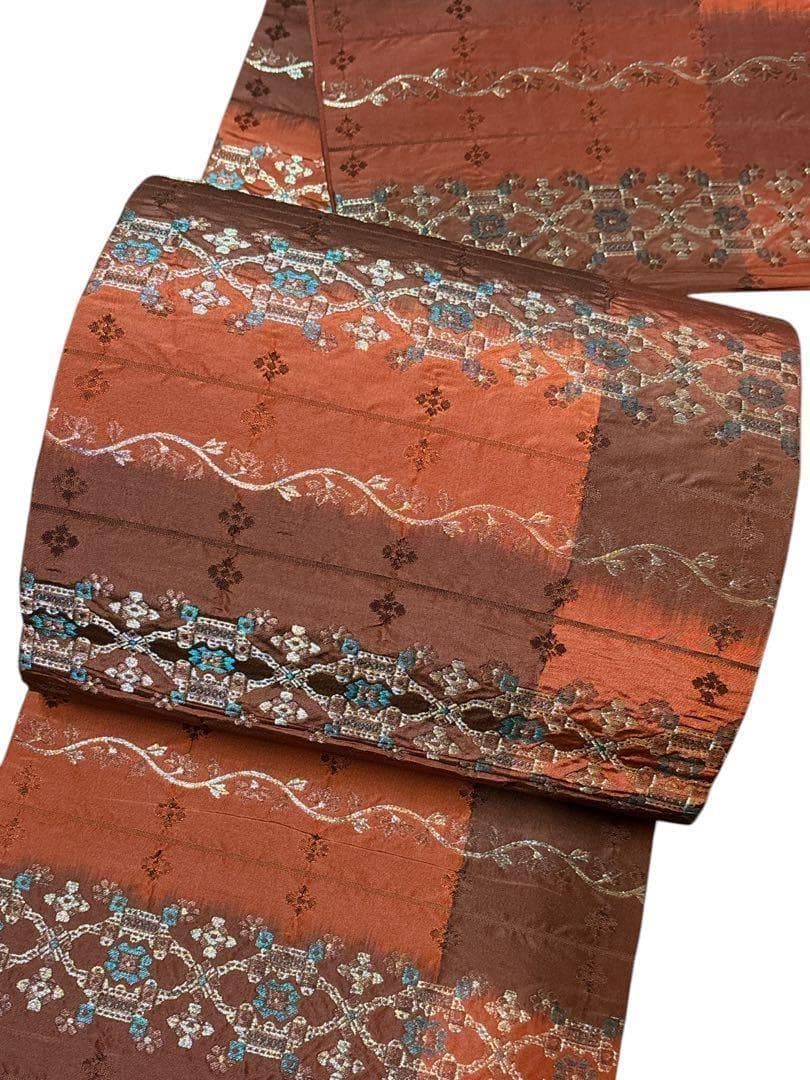 A20 新品　全通袋帯　紬　銀糸　フォーマル　着物　正絹