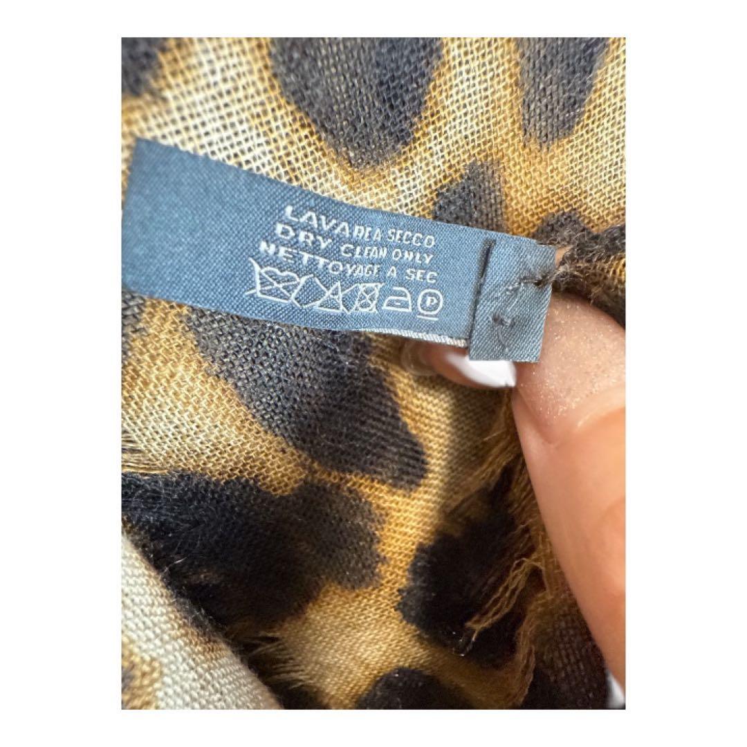 アレキサンダーマックイーン レオパード柄 スカル ストール カシミヤシルク