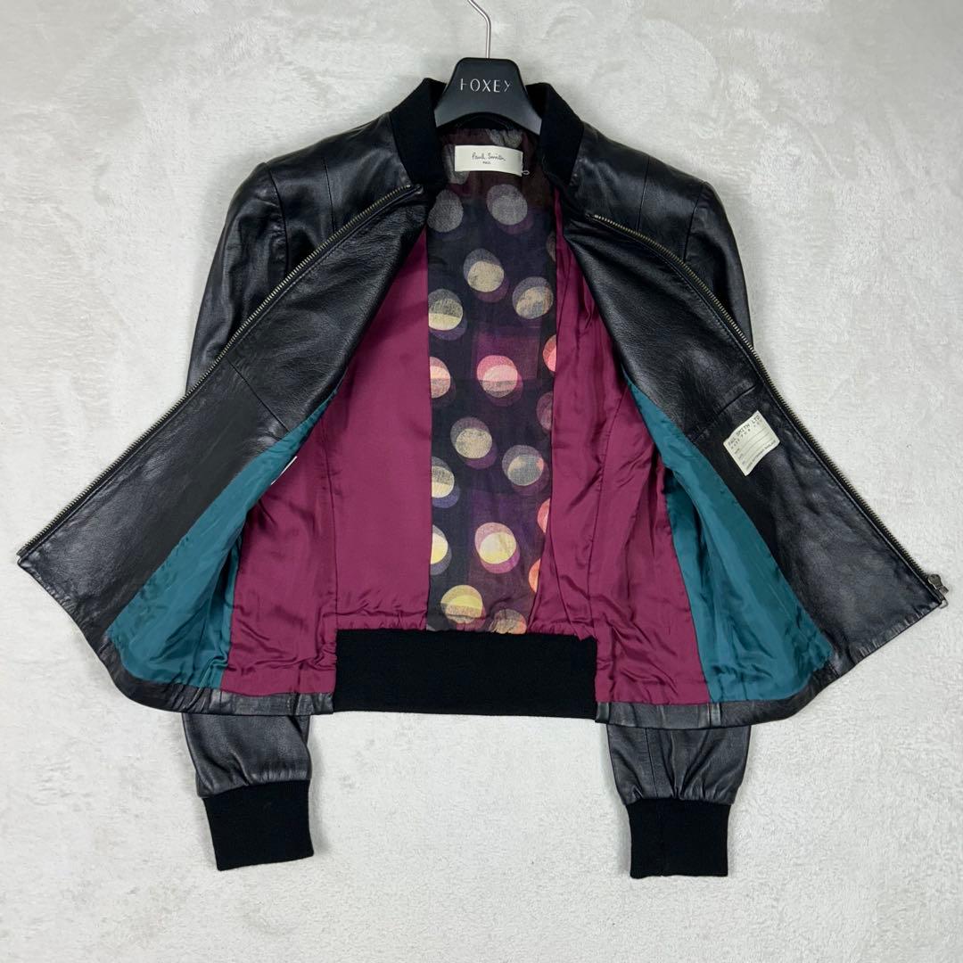 極希少♡ポールスミス ラムレザージャケット マルチカラー ブルゾン 大きい40
