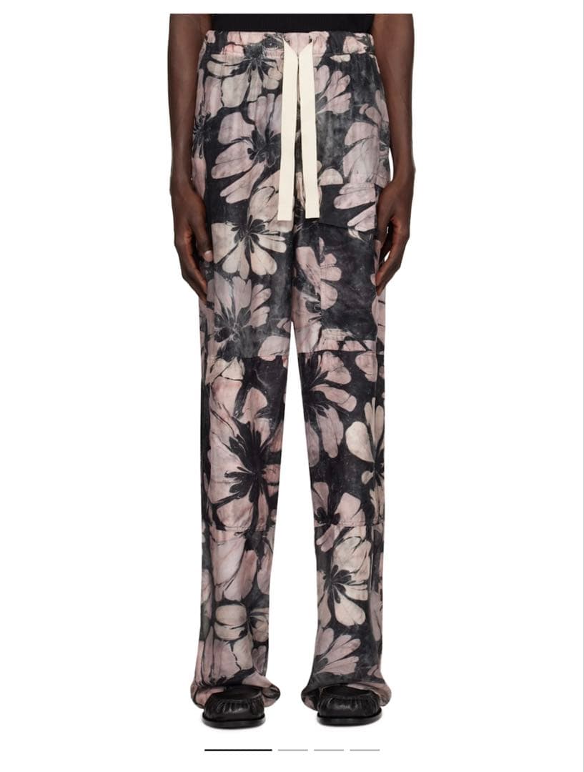 DRIES VAN NOTEN 25ss シルク ドローストリング カーゴパンツ