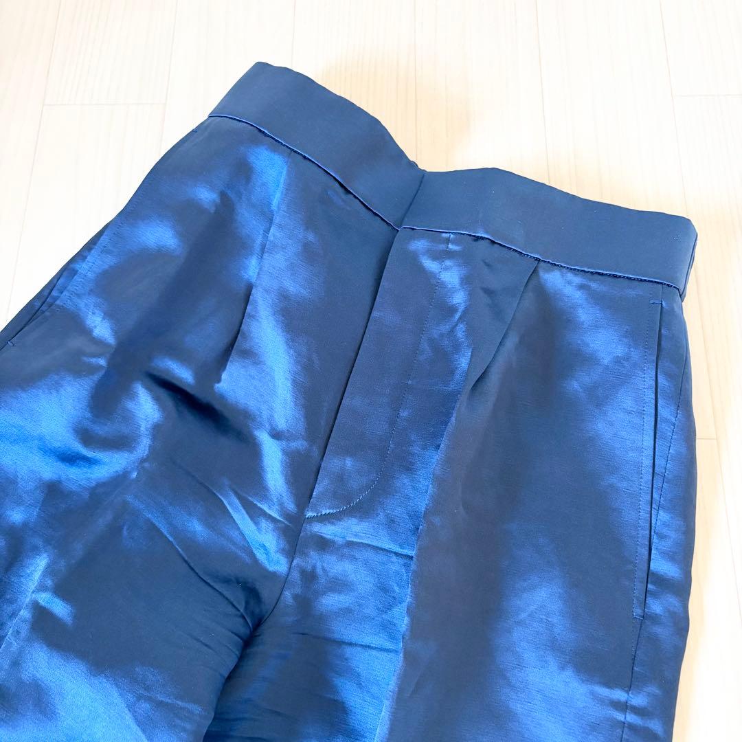 BLAMINK リネンシルク バックギャザー ストレートパンツ 38