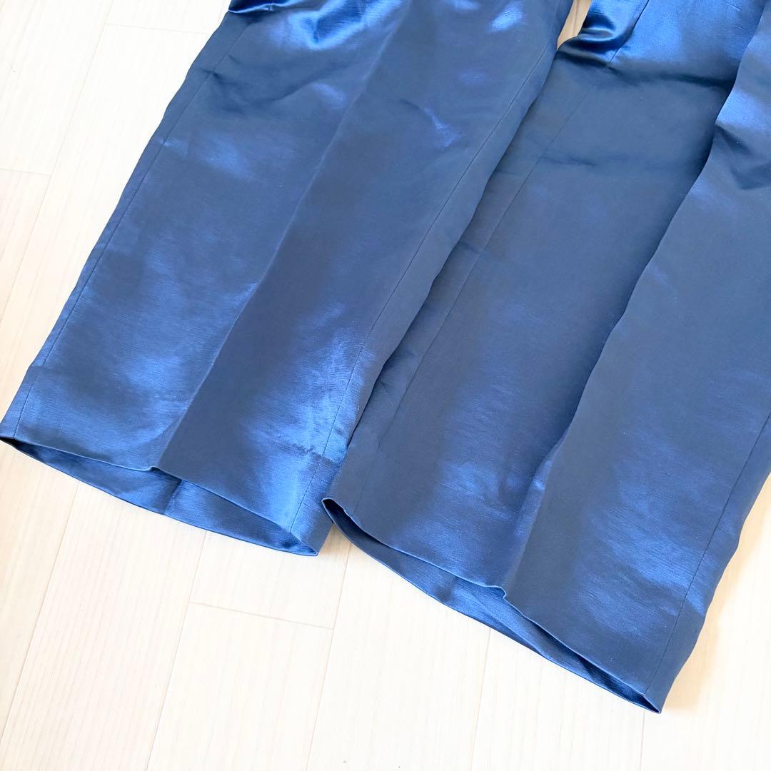 BLAMINK リネンシルク バックギャザー ストレートパンツ 38