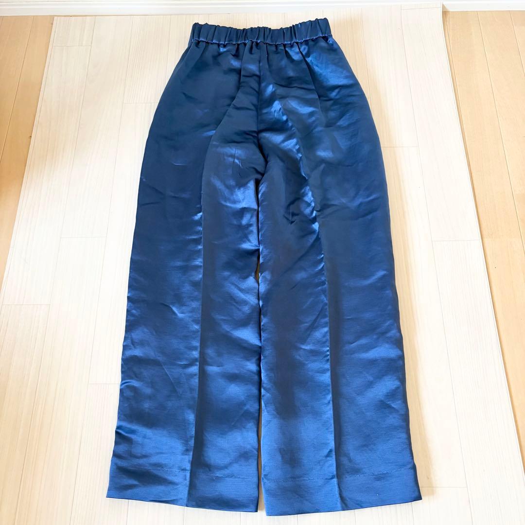 BLAMINK リネンシルク バックギャザー ストレートパンツ 38