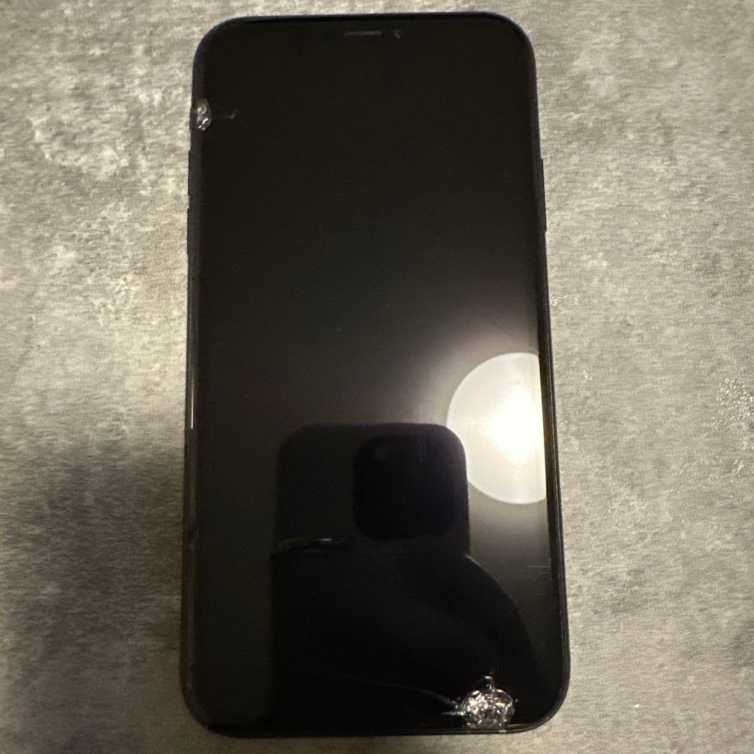 Apple iPhone XR ブラック 画面ひびあり