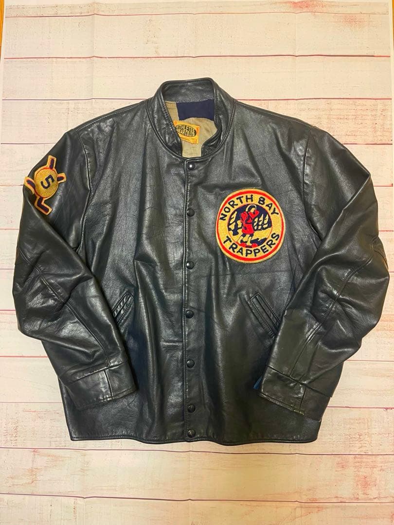 【最終値下】60s オールレザースタジャン バーシティジャケット