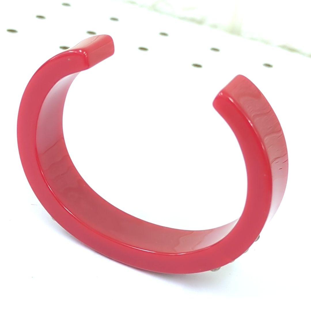 Dior ディオール ロゴバングル ラインストーン レッド