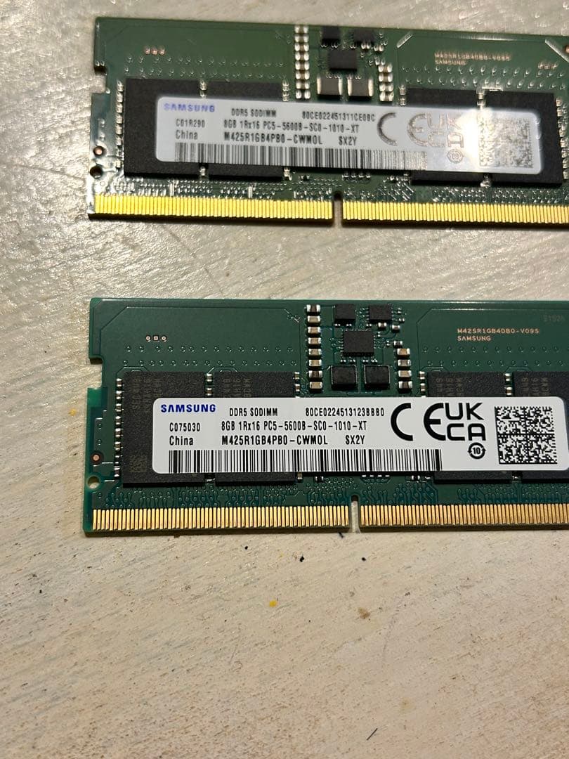 Samsung DDR5 8GB 5600 メモリ2枚（16GB）ノートPC用