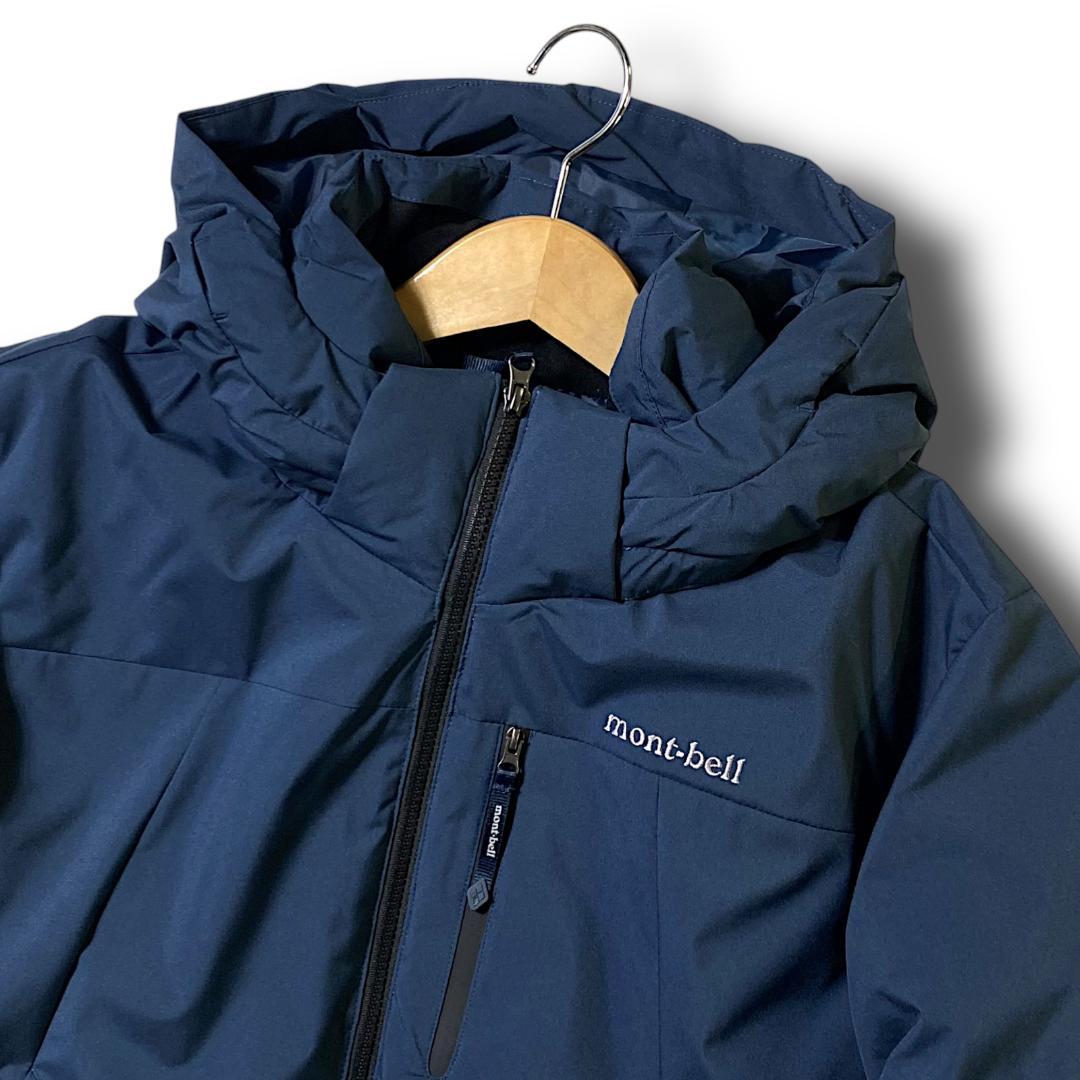 XL モンベル 防寒 胸止水ジップ エコダウンジャケット ネイビー 定4.9万