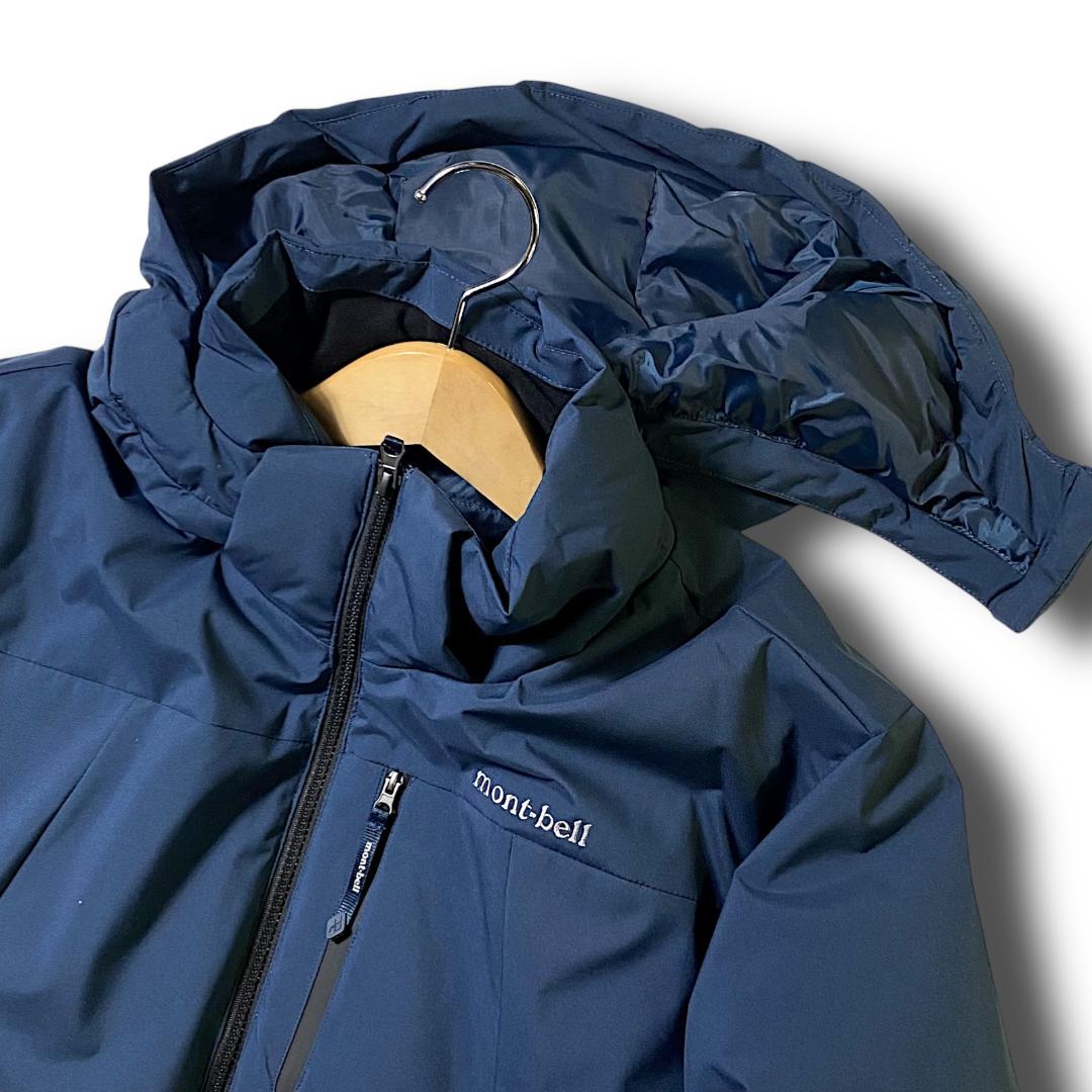 XL モンベル 防寒 胸止水ジップ エコダウンジャケット ネイビー 定4.9万