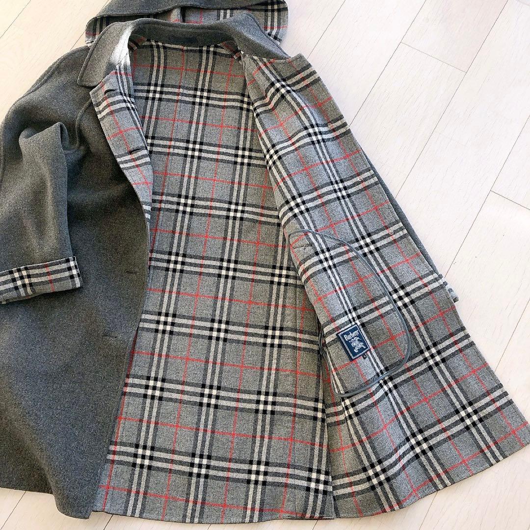 希少♦︎Burberrys ピーコート ダブルフェイス カシミア混 ウール グレー