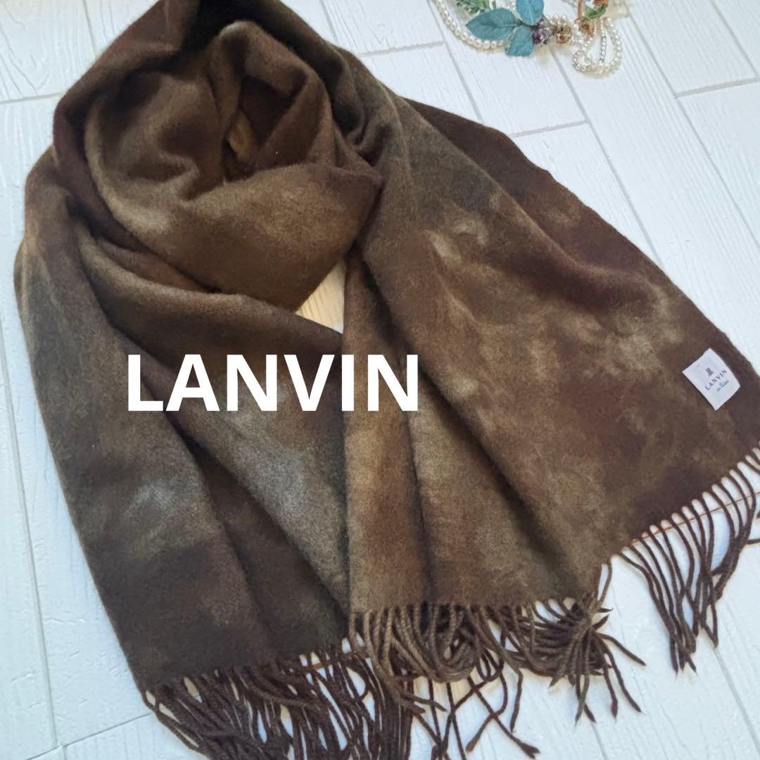 ランバン　カシミア　100%大判　ストール　遊牧民　茶　ブラウン