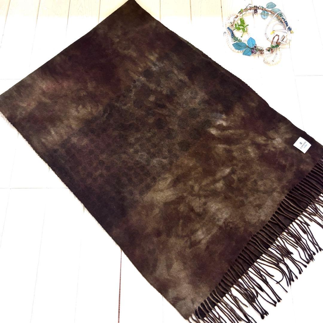 ランバン　カシミア　100%大判　ストール　遊牧民　茶　ブラウン