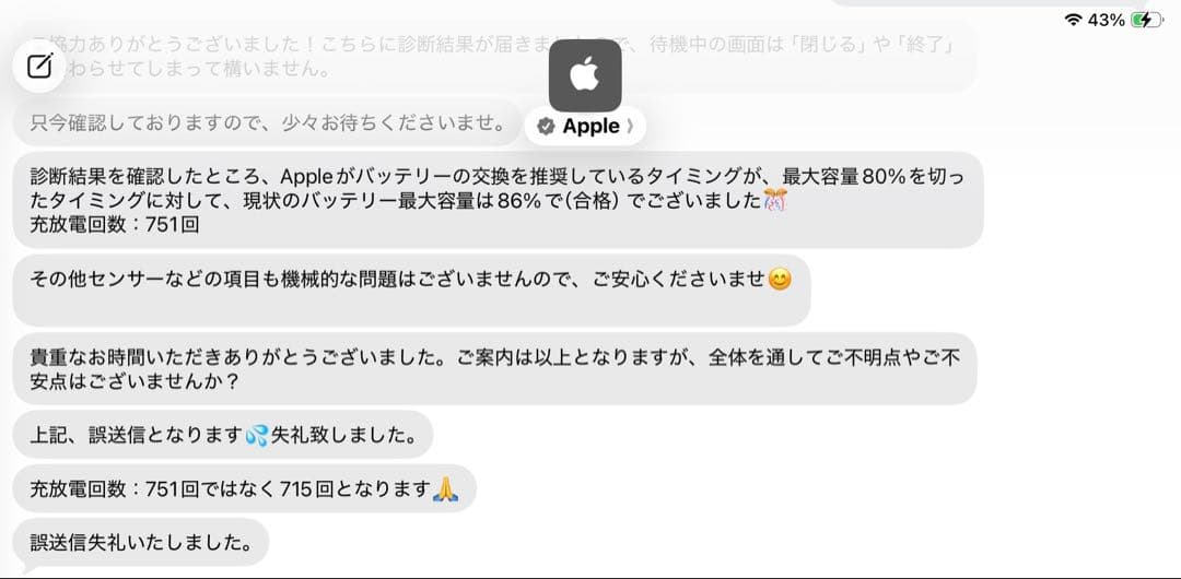 iPad Pro（12.9インチ）（第5世代）M1 バッテリー最大容量86%