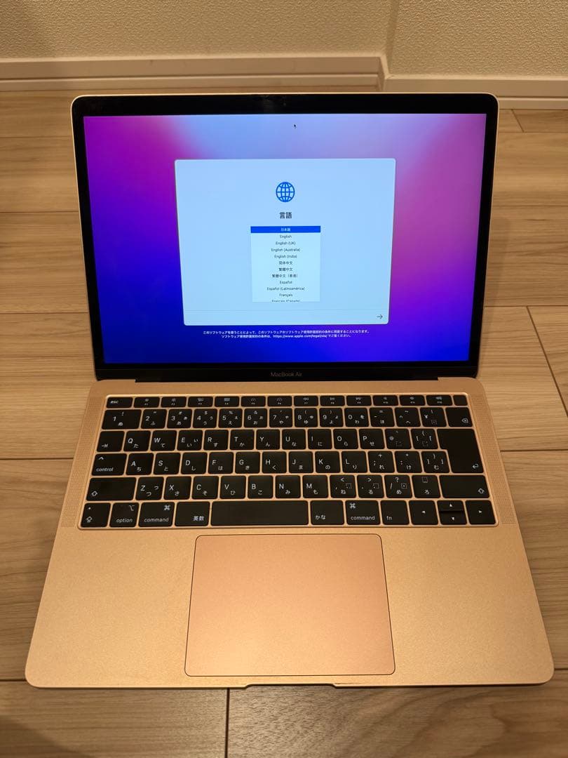 13インチ MacBook Air ゴールド Retina 2018