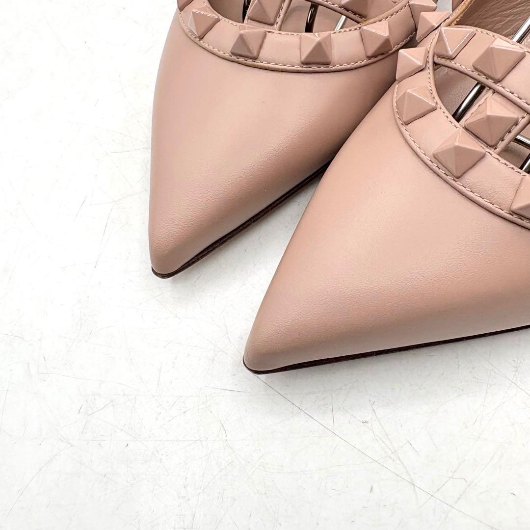 希少✨ ヴァレンティノ ロックスタッズ バレリーナ 【37】 ベージュ レザー