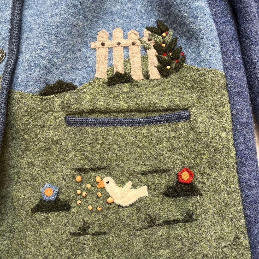 美品　GIESSWEIN刺繍デザイン襟ウールチロリアンジャケット