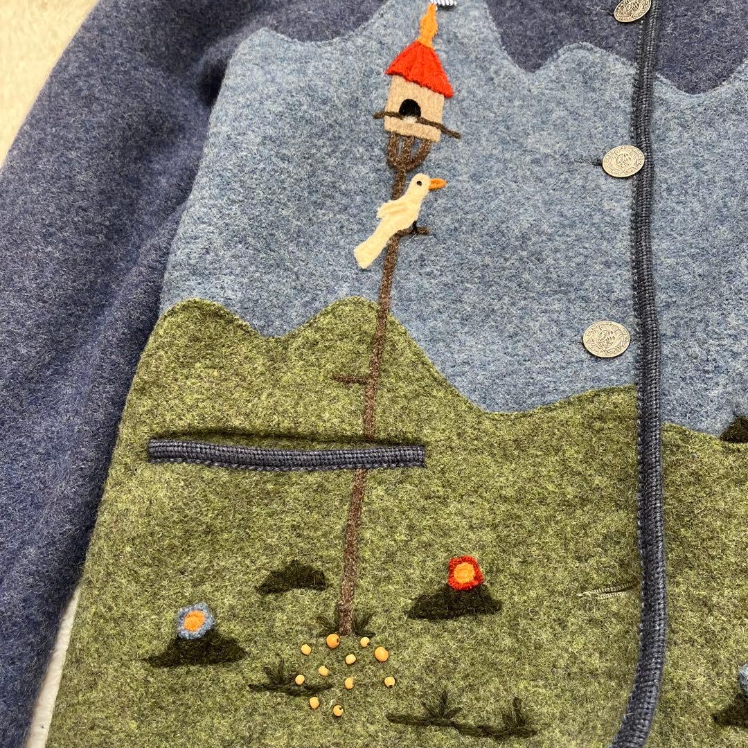 美品　GIESSWEIN刺繍デザイン襟ウールチロリアンジャケット