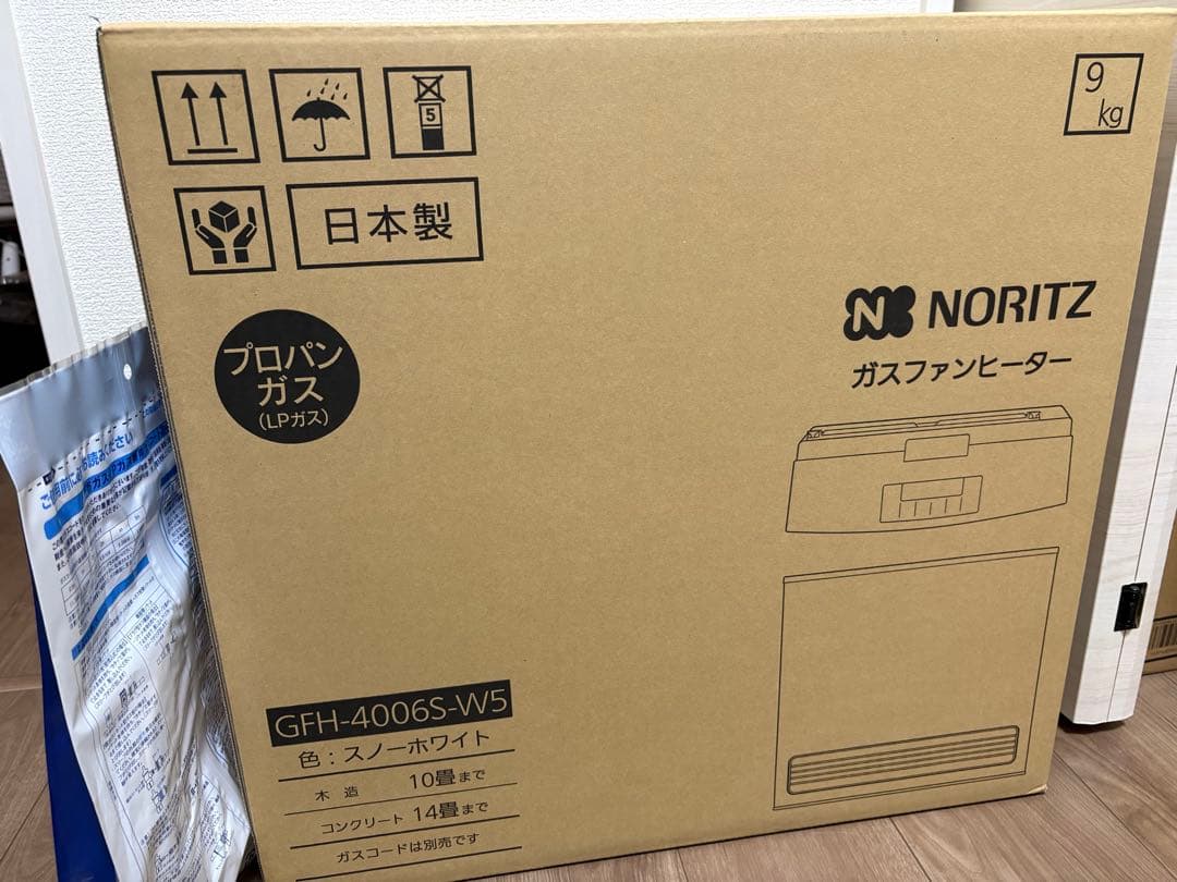 NORITZ ガスファンヒーター GFH-4006S-W5 ガスコード付き