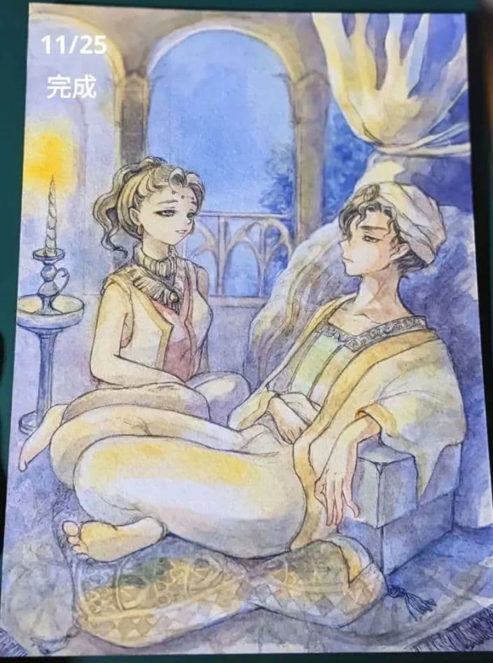 手描きイラスト　オリジナル　水彩イラスト