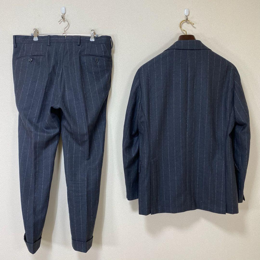 ガボ　セットアップスーツ　ストライプ　グレー　50