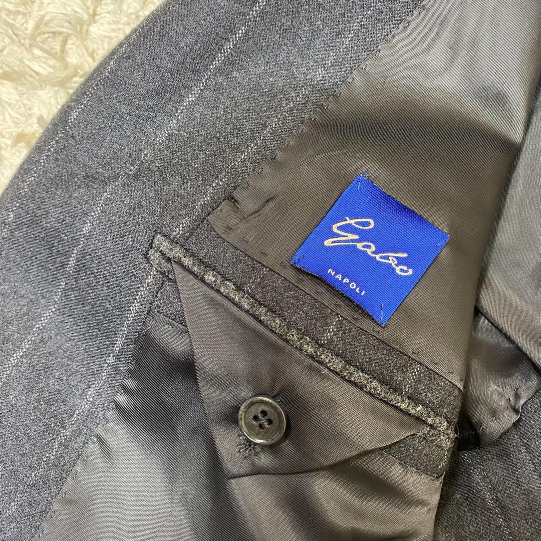 ガボ　セットアップスーツ　ストライプ　グレー　50