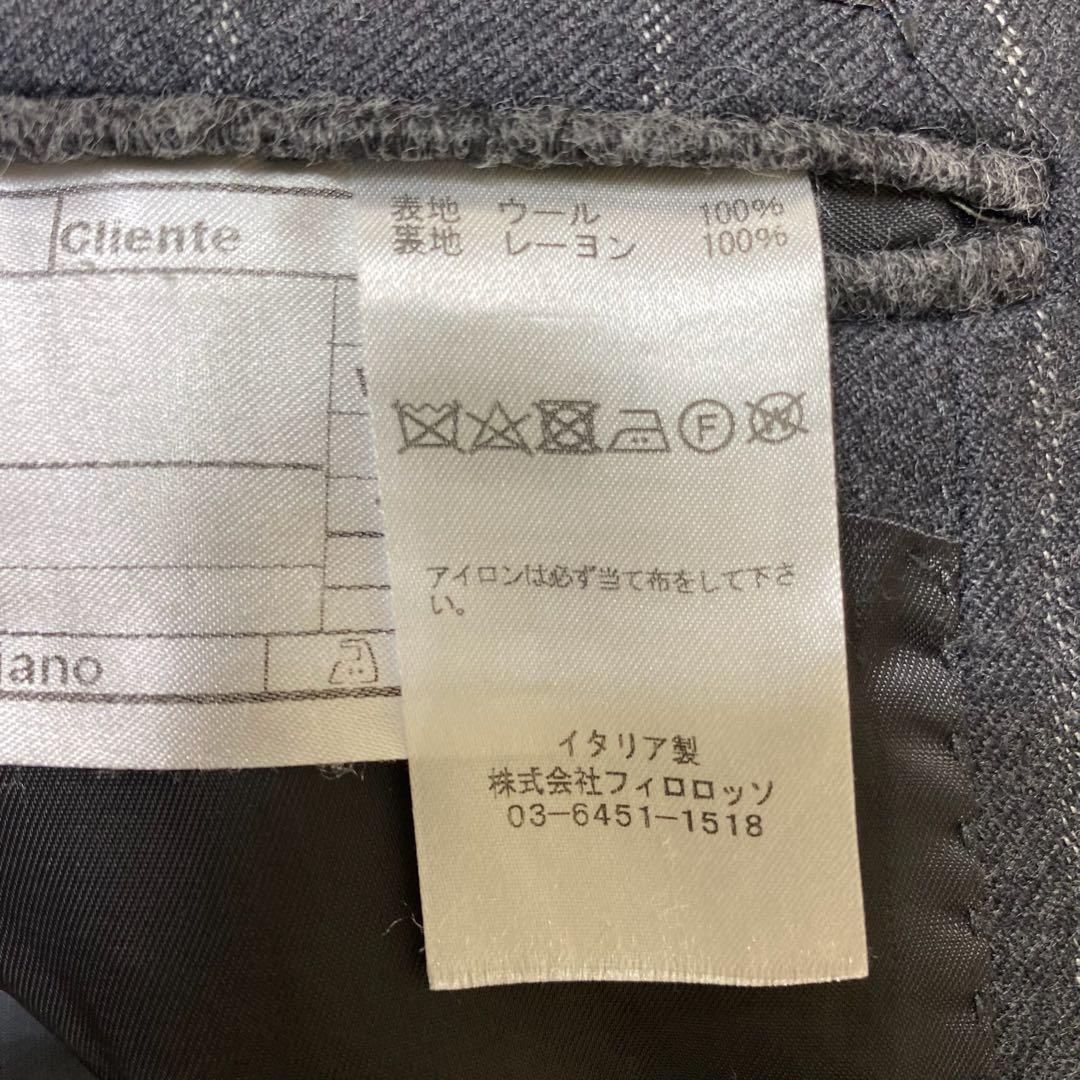 ガボ　セットアップスーツ　ストライプ　グレー　50