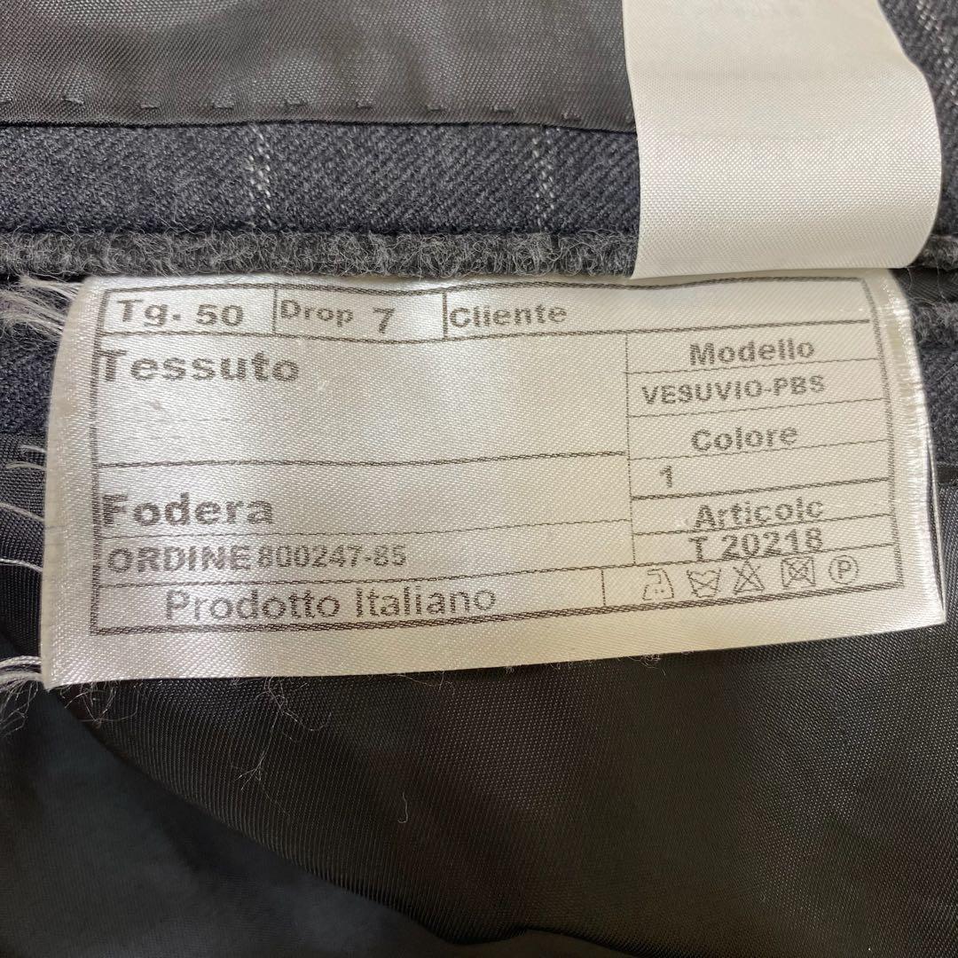 ガボ　セットアップスーツ　ストライプ　グレー　50