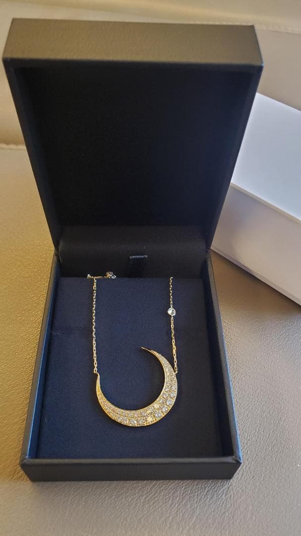 【本日だけ特別価格】LKサロン 月大 天然ダイヤモンド K18YG ネックレス