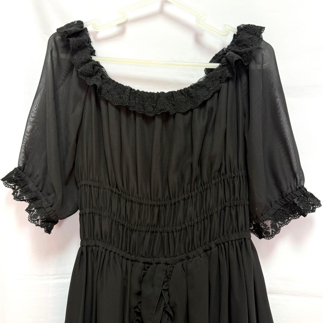 アトリエピエロ シフォン ワンピース 黒