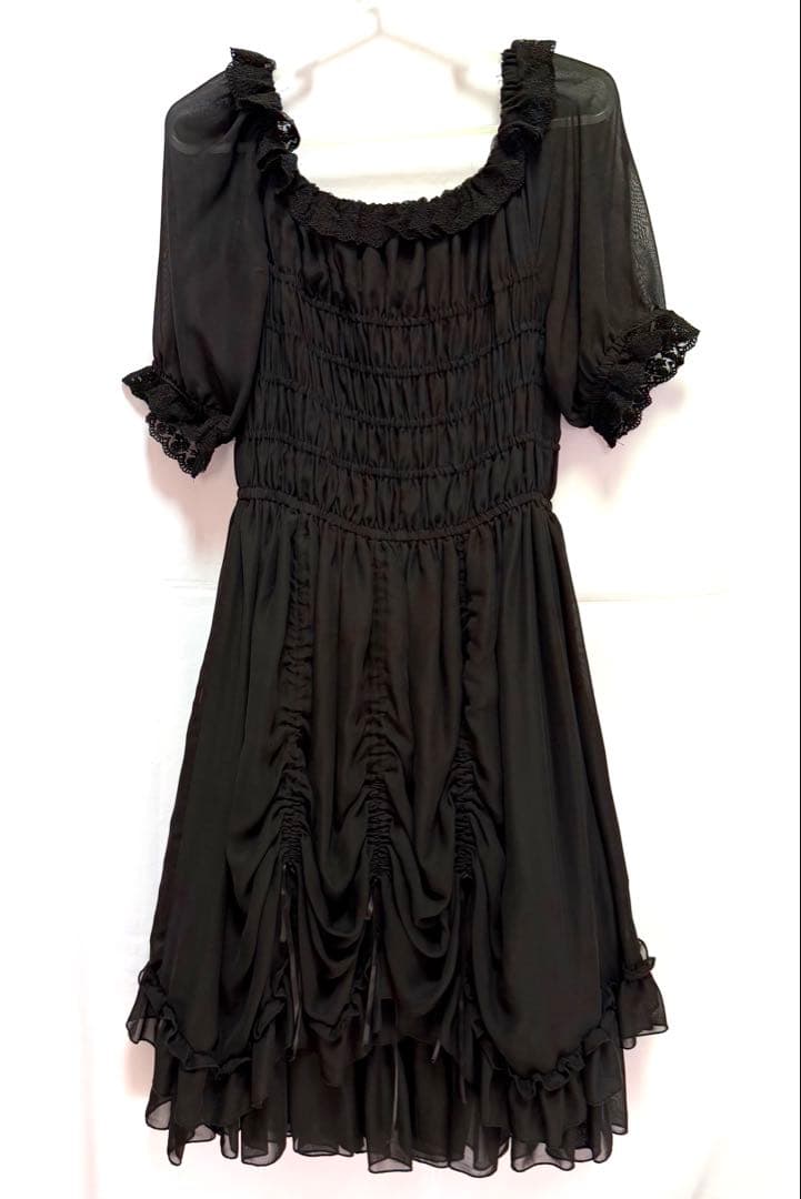 アトリエピエロ シフォン ワンピース 黒