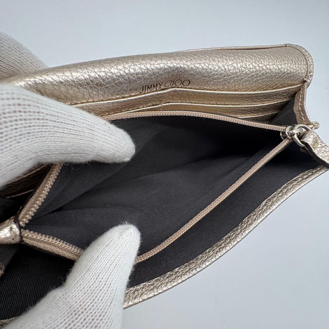 未使用箱付　ジミーチュー　長財布　スタッズ　ゴールド