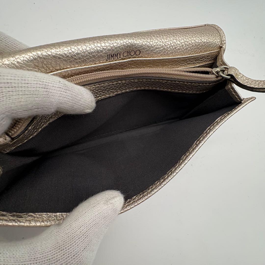 未使用箱付　ジミーチュー　長財布　スタッズ　ゴールド